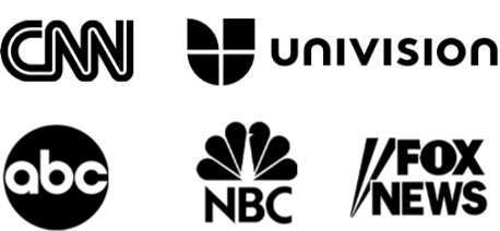 CNN, univision, ABC News, NBC News and Fox News
