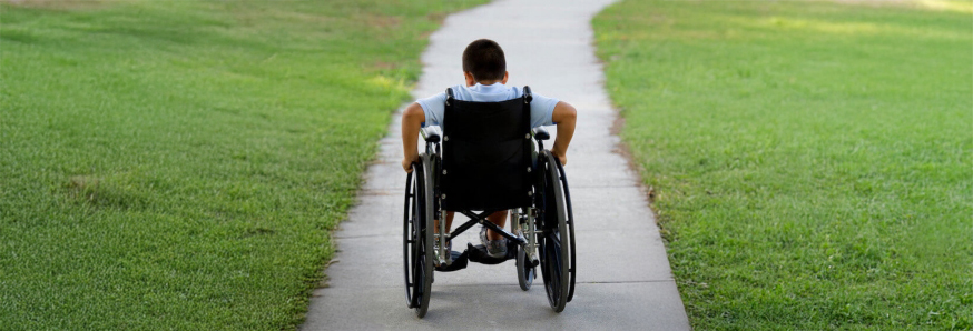 Boy in wheelchair
