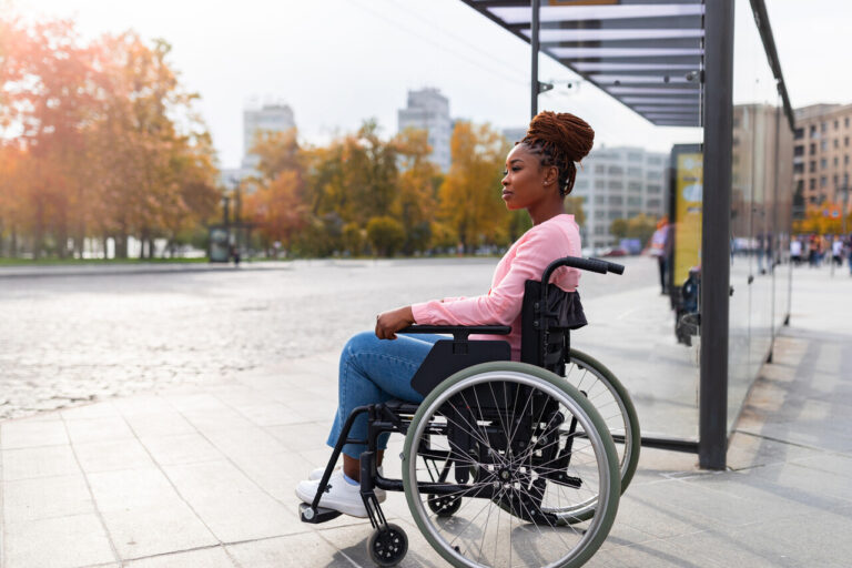 Woman in a wheelchair outdoors, representing clients of a catastrophic injury lawyer in Los Angeles