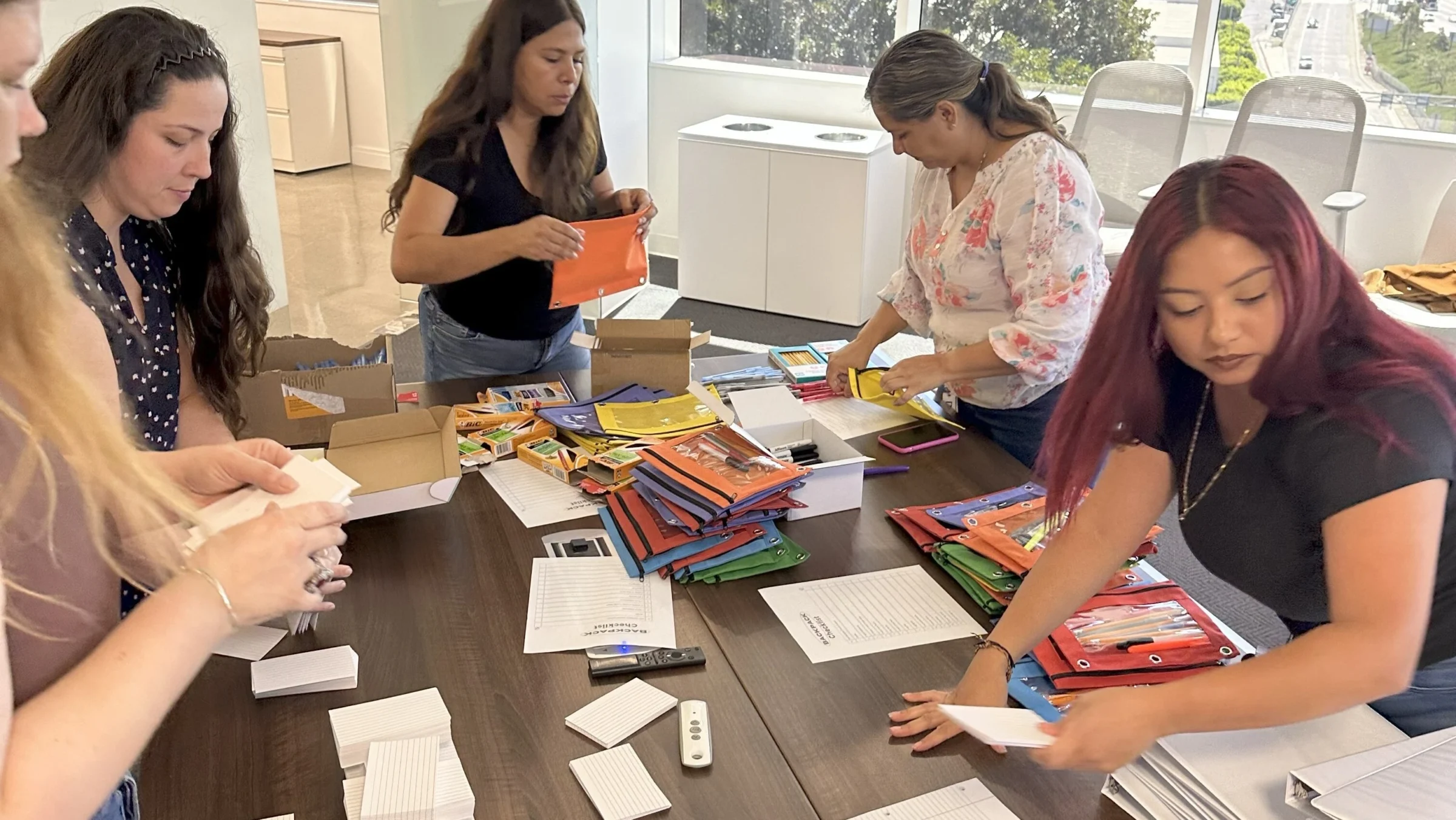 BD&J back to school drive - organizing supplies